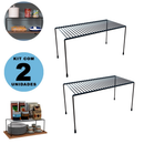 Kit 2 Organizadores de Armário de Cozinha Médio 32cm em Aço Epóxi