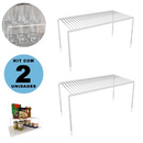 Kit 2 Organizadores de Armário de Cozinha Médio 32cm em Aço Epóxi