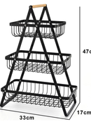 Fruteira de Mesa Aramada 2 e 3 Andares Organizador Multiuso Cesta de Frutas Legumes Cozinha 33cm