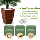 Planta Artificial Palmeira + Vaso kit Enfeite Sala Completo Decoração Casa