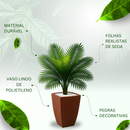 Planta Artificial Palmeira + Vaso kit Enfeite Sala Completo Decoração Casa
