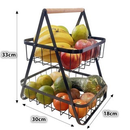 Fruteira de Mesa Aramada 2 ou 3 Andares Organizador Multiuso para Cozinha