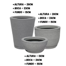 Kit 3 Vasos decorativo Bojo Diamante 3D Bacia Escovada Para Plantas Jardim Casa com prato coletor