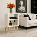 Kit 2 Mesa De Cabeceira Criado Mudo Organizador Moderno Luxo Quarto Sala Escritorio Copa Branco