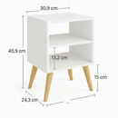 Kit 2 Mesa De Cabeceira Criado Mudo Organizador Moderno Luxo Quarto Sala Escritorio Copa Branco
