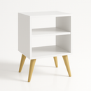 Kit 2 Mesa De Cabeceira Criado Mudo Organizador Moderno Luxo Quarto Sala Escritorio Copa Branco