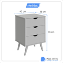 Mesa de Cabeceira Mudo Retro Quarto Cama Varias Cores
