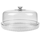 Boleira Borda Alta com Tampa Acrílica Transparente 26cm – Design Glamour