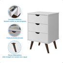 Mesa de Cabeceira Mudo Retro Quarto Cama Varias Cores