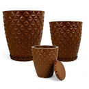 Kit 3 Vasos Marmorizados ou Diamante com Pratos