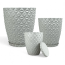 Kit 3 Vasos Marmorizados ou Diamante com Pratos