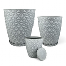 Kit 3 Vasos Marmorizados ou Diamante com Pratos