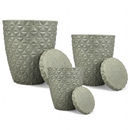 Kit 3 Vasos Marmorizados ou Diamante com Pratos
