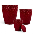Kit 3 Vasos Marmorizados ou Diamante com Pratos