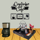 Bandeja Café Da Manhã Grande Resistente Mdf+cantinho Do Café