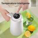 Garrafa Térmica de água / Café 1 Litro Com Termômetro Led Para Chás / Café Design Moderno Cabo Madeira