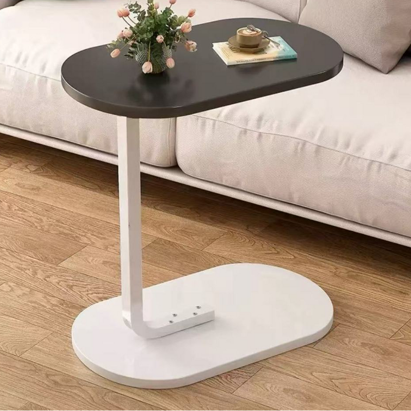 Mesa de Apoio Lateral para Sofá e Cama com Base de Ferro e MDF