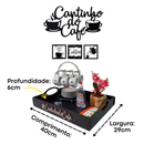 Bandeja Café Da Manhã Grande Resistente Mdf+cantinho Do Café