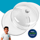 Boleira Borda Alta Com Tampa em Acrílico Transparente Grosso e Resistente