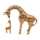 Escultura Decorativa Dupla de Girafa Luxo Enfeite Rack Sala Escritório
