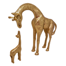 Escultura Decorativa Dupla de Girafa Luxo Enfeite Rack Sala Escritório