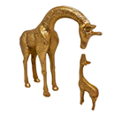 Escultura Decorativa Dupla de Girafa Luxo Enfeite Rack Sala Escritório