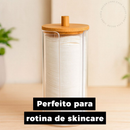 Organizador Cotonete E Algodão Tampa Bambu Acrilico