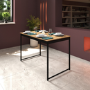 Mesa de Jantar Industrial 4 Lugares Cozinha 105 x 45 cm com Tampo de Madeira e Pés Metal ShoopMaga