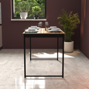 Mesa de Jantar Industrial 4 Lugares Cozinha 105 x 45 cm com Tampo de Madeira e Pés Metal ShoopMaga
