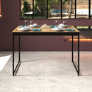 Mesa de Jantar Industrial 4 Lugares Cozinha 105 x 45 cm com Tampo de Madeira e Pés Metal ShoopMaga