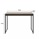 Mesa de Jantar Industrial 4 Lugares Cozinha 105 x 45 cm com Tampo de Madeira e Pés Metal ShoopMaga