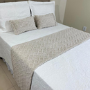 Kit Peseira + Capas de Almofadas Baguete Safira 3 Peças Decorativas
