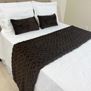 Kit Peseira + Capas de Almofadas Baguete Safira 3 Peças Decorativas
