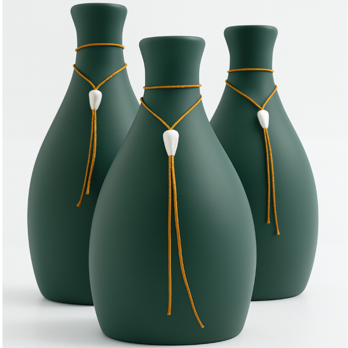 Kit Trio 3 Vasos Decorativos Cerâmica Enfeite Decoração Elegante Casa Rack Conjunto Decorado Loja Estante Sala Cozinha