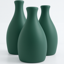 Kit Trio 3 Vasos Decorativos Cerâmica Enfeite Decoração Elegante Casa Rack Conjunto Decorado Loja Estante Sala Cozinha