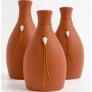 Kit Trio 3 Vasos Decorativos Cerâmica Enfeite Decoração Elegante Casa Rack Conjunto Decorado Loja Estante Sala Cozinha