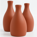 Kit Trio 3 Vasos Decorativos Cerâmica Enfeite Decoração Elegante Casa Rack Conjunto Decorado Loja Estante Sala Cozinha