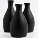 Kit Trio 3 Vasos Decorativos Cerâmica Enfeite Decoração Elegante Casa Rack Conjunto Decorado Loja Estante Sala Cozinha