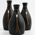 Kit Trio de Vasos Decorativos em Cerâmica – Elegância Artesanal