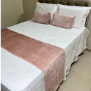 Kit Peseira + Capas de Almofadas Baguete Safira 3 Peças Decorativas