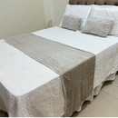 Kit Peseira + Capas de Almofadas Baguete Safira 3 Peças Decorativas