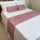 Kit Peseira + Capas de Almofadas Baguete Safira 3 Peças Decorativas