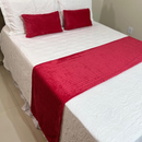 Kit Peseira + Capas de Almofadas Baguete Safira 3 Peças Decorativas