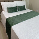 Kit Peseira + Capas de Almofadas Baguete Safira 3 Peças Decorativas
