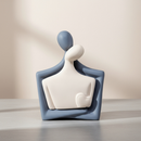 Escultura Casal Apaixonado Decoração Cerâmica Rack Sala Escritório