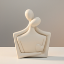 Escultura Casal Apaixonado Decoração Cerâmica Rack Sala Escritório