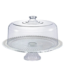 Boleira de Vidro 3x1 com Tampa em Acrílico, Suporte para Bolo com Pé - Diamond Viena