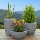 Kit 3 Vasos decorativo Bojo Diamante 3D Bacia Escovada Para Plantas Jardim Casa com prato coletor