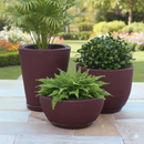 Kit 3 Vasos decorativo Bojo Diamante 3D Bacia Escovada Para Plantas Jardim Casa com prato coletor
