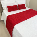 Kit Peseira + Capas de Almofadas Baguete Safira 3 Peças Decorativas